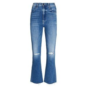 Mother Hustler Ankle Fray in Can't Stop Staring High Rise Boot Crop Jeans 28